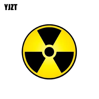 

YJZT 14CM*14CM Funny Nuclear Radiation Warning Car Sticker PVC Decal 12-0757