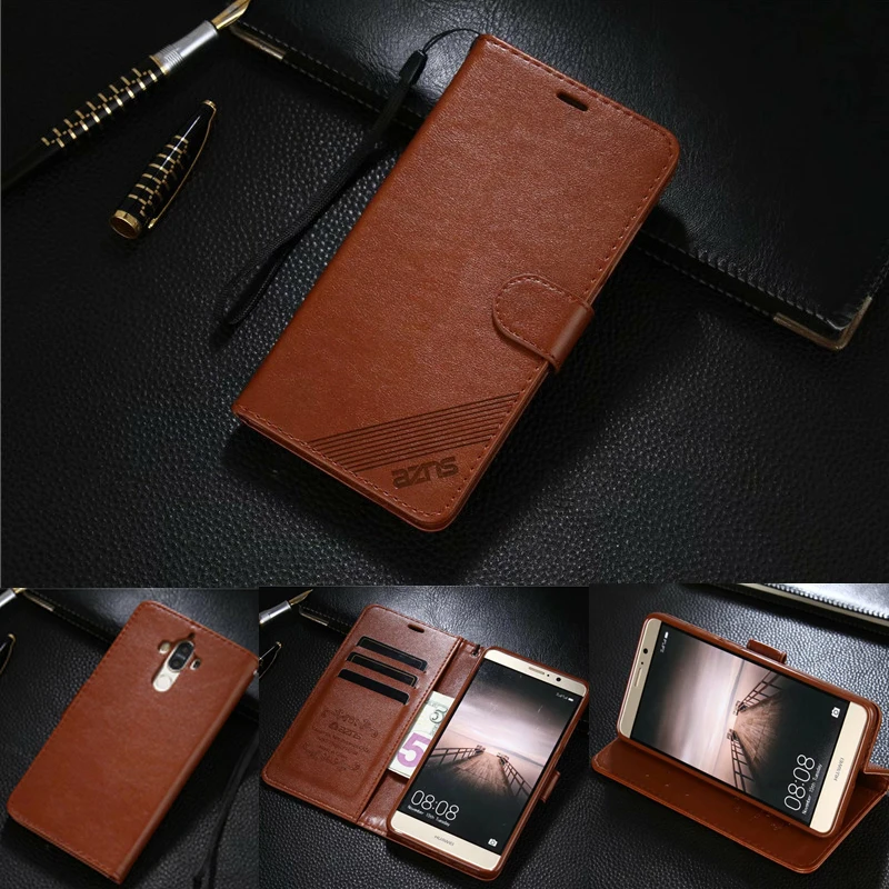 

Luxury High Quality Vintage Wallet Case For Huawei For Huawei Mate 9 Leather Flip Cover Magnetic Fashion Brand Cases