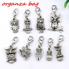 

Hot ! 9 pcs Antique silver Alloy Mix Owl Charm With lobster clasp Fit Charm Bracelets DIY Jewelry (nm216)