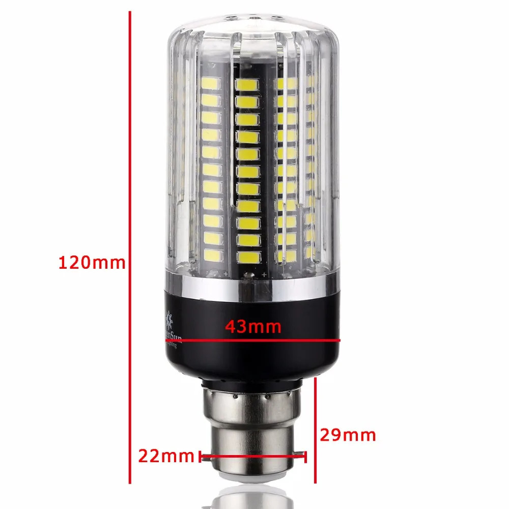 4PCS Smart IC B22 125X5736 SMD LED Corn Bulb Light 15W High Lumens LED Light Lamp 85-265V Energy Saving