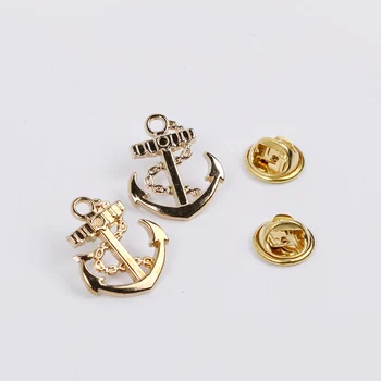 

New brooches men suit collar pin accessories temperament small crown shield shirt pin Anchor broches brooch jewelry