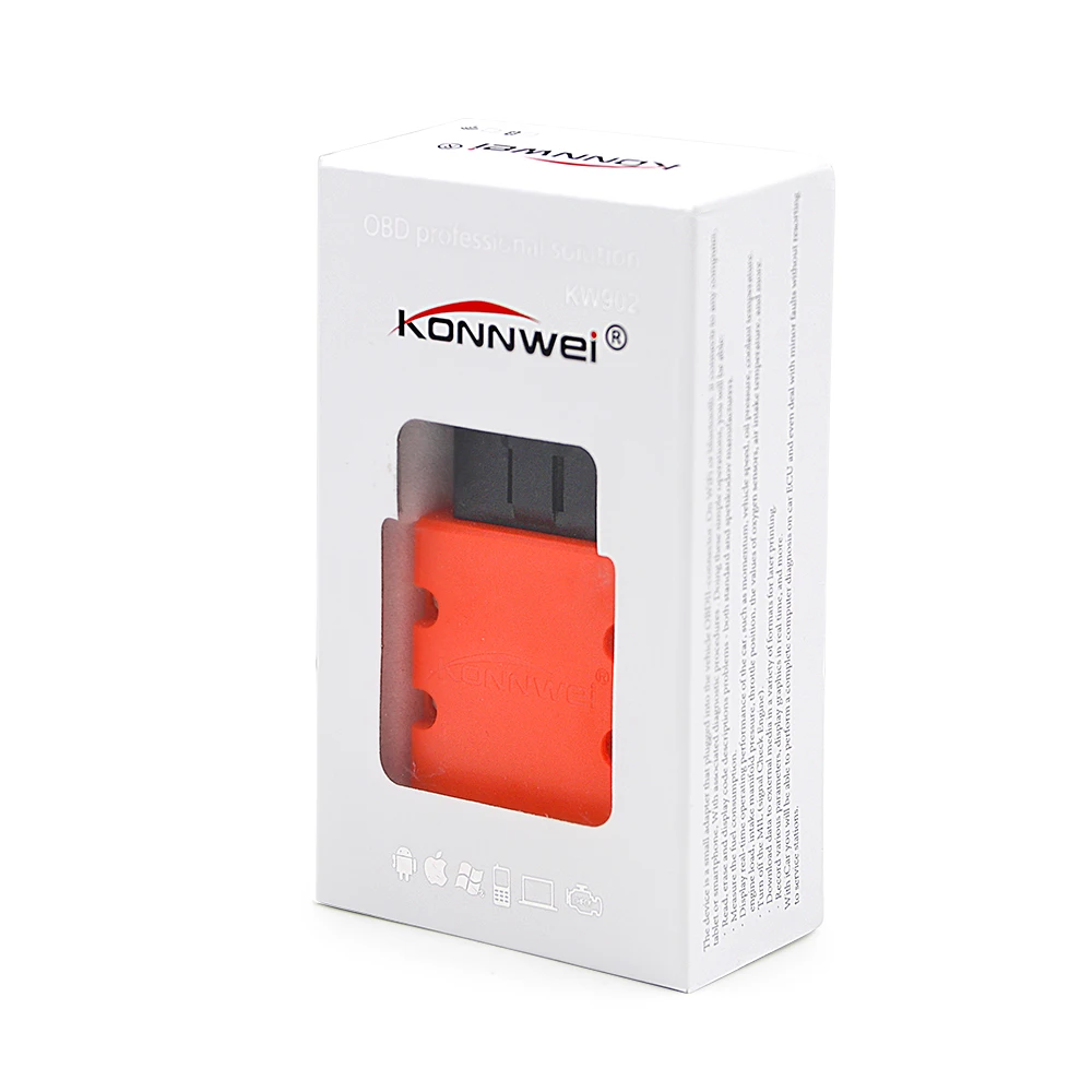 KONNWEI KW902 Bluetooth ELM327 V1.5 чип PIC18f25k80 OBD2 сканер Мини ELM 327 OBDII KW902 считыватель кодов для Android Windows