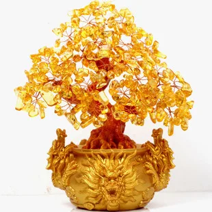 

natural Crystal lucky tree, bring in wealth and treasure fortune tree JX1706