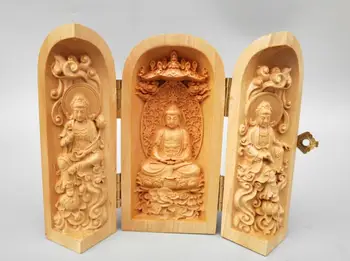 

Chinese wood carving Sakyamuni Buddha statue