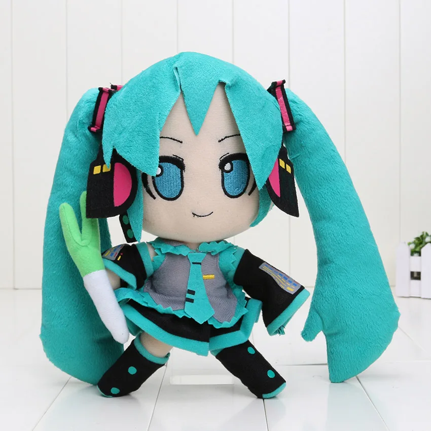 Японский аниме плюшевая игрушка для костюма vacaloid Hatsune Miku, улыбающиеся плюшевые куклы 16/24 см; - Цвет: 24cm