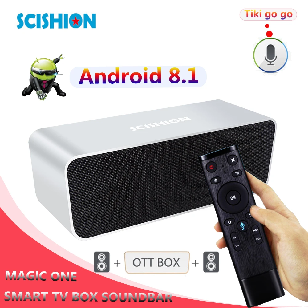 Magic One 2-IN-ONE Android 8.1 smart tv box Soundbar Quad-core DDR3 2G 16GB Voice Search Remote Control for xiaomi mi box (p40) Magic One 2-IN-ONE Android 8.1 smart tv box Soundbar Quad-core DDR3 2G 16GB Voice Search Remote Control for xiaomi mi box (p40)