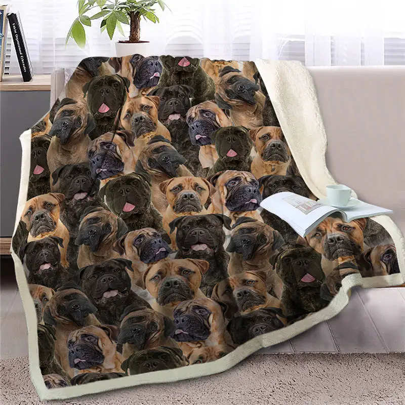 Blesslive Стаффордширский терьер пледы одеяло 3D бульдог шерпа Флисовое одеяло собака коллекция животных плюшевый лист тонкий Стёганое одеяло - Цвет: Dog4