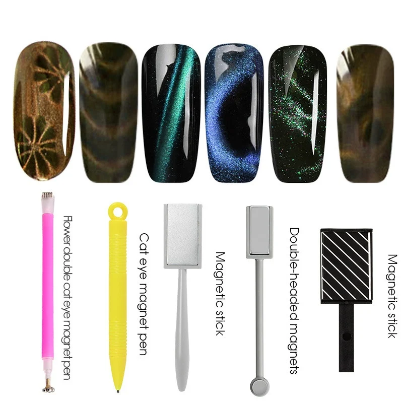 

Nail Magnetic Stick Cat Eye Top Coat Set Magnet Stick Pen Painting Gel Nail Varnish Magnet Tools 2019