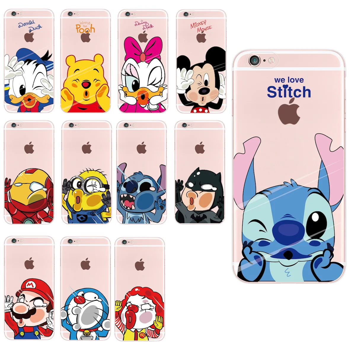 

Funny Minnie Mickey Cartoon Soft Case For iPhone 5SE 6 6Plus 7 7P 8 8Plus X XS Max Samsung Characters Back Cover Skin Coque