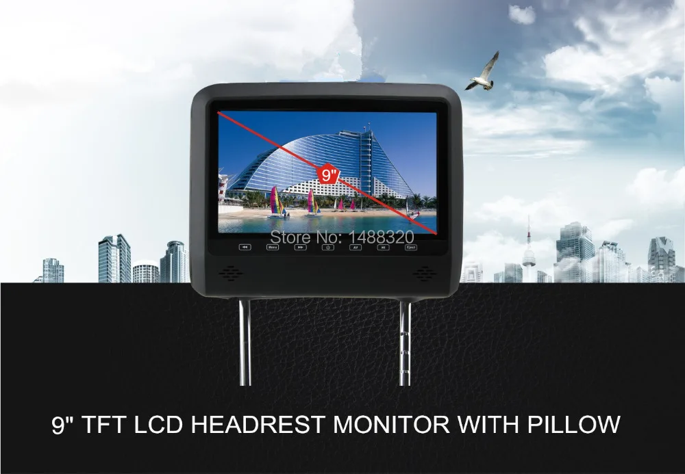 Delicate 9" inch HD Car Headrest Monitor with LED Digital Screen
