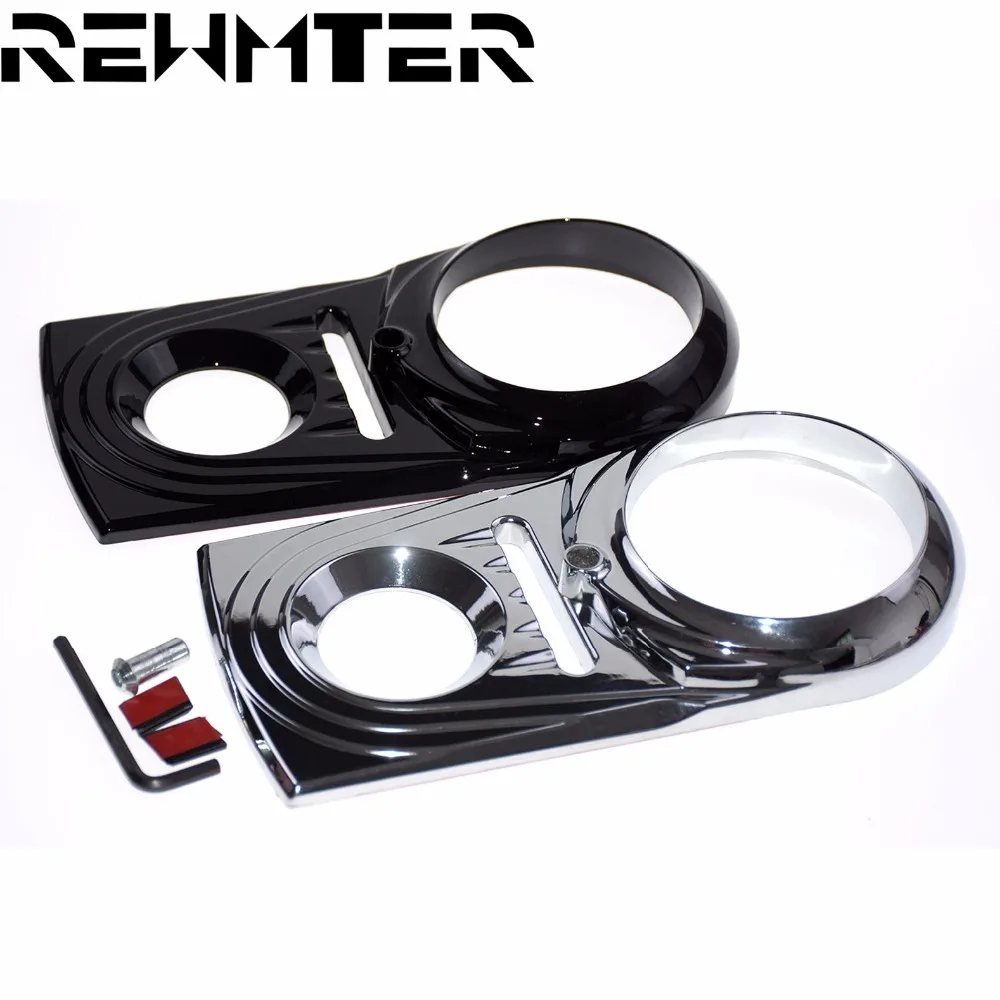 Motorcycle Parts Dash Panel Insert Cover ABS Plastic Black/Chrome For