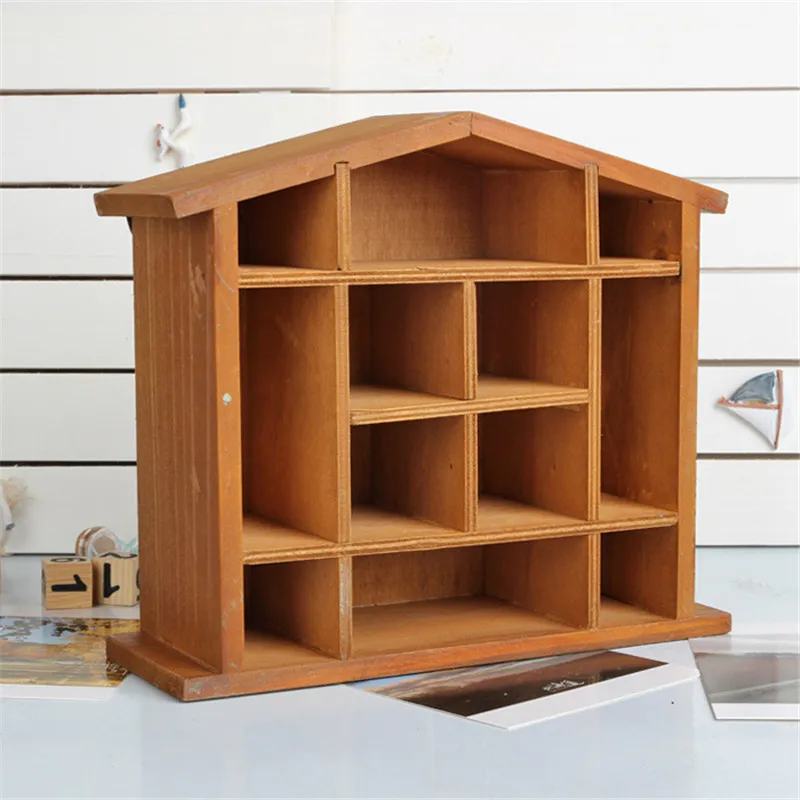 Handmade 12 Grids Rack Wall Hanging Wooden Storage Shelf Handmade 12 Grids Rack Wall Hanging Wooden Storage Shelf Racks Organizer Sundries Box For Kitchen Holder In Holders