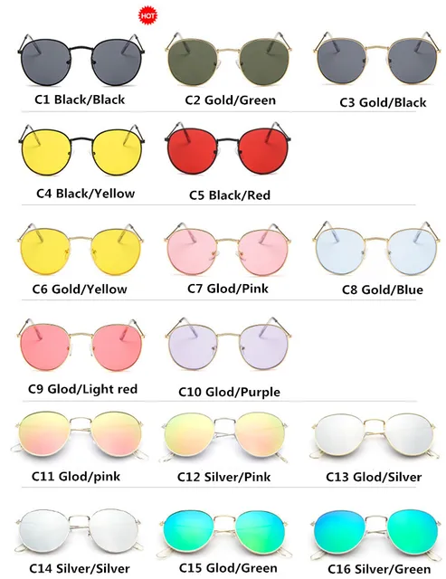 Женские зеркальные солнцезащитные очки круглой формы с тонкой правой 3