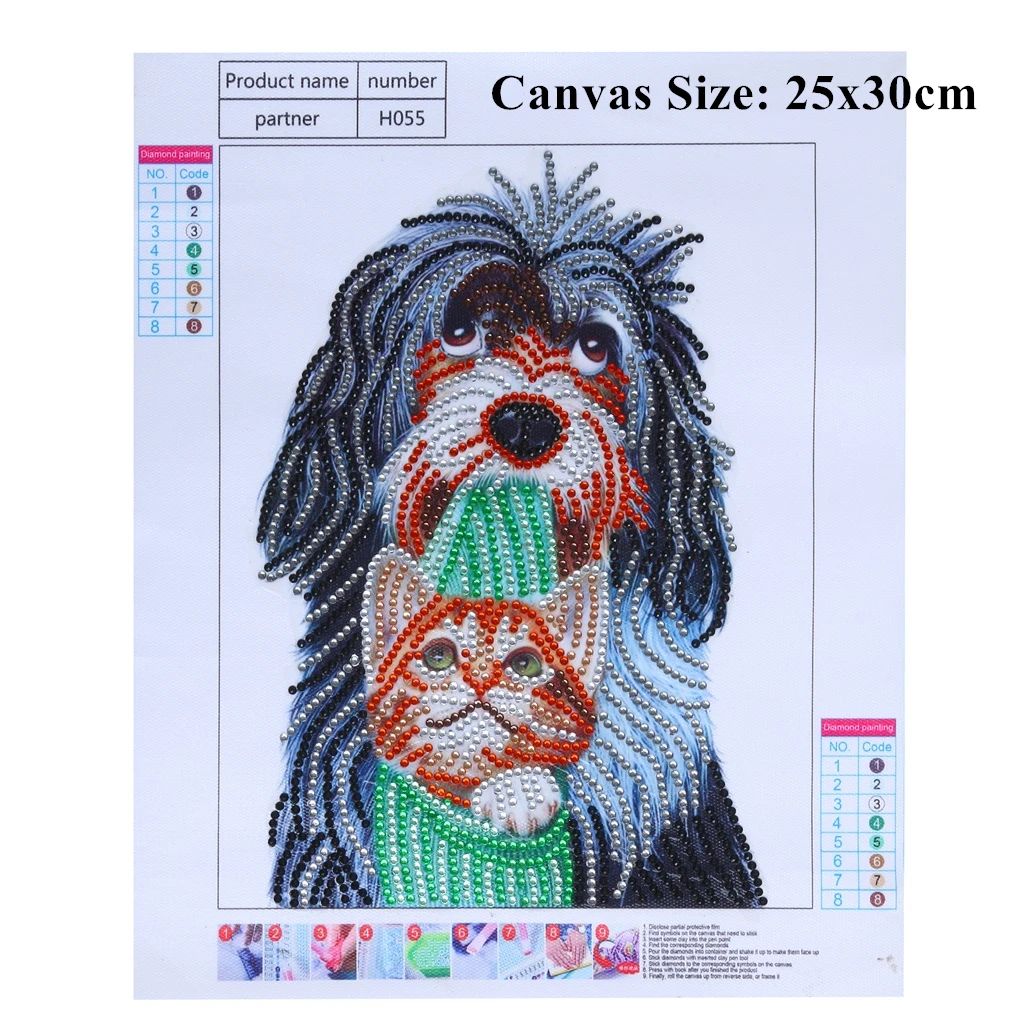 DIY 5D алмазная картина особой формы, собака, кошка, птицы, Бабочка, алмазная вышивка, стразы, Набор для вышивки крестиком, художественные декорации - Цвет: Style H055