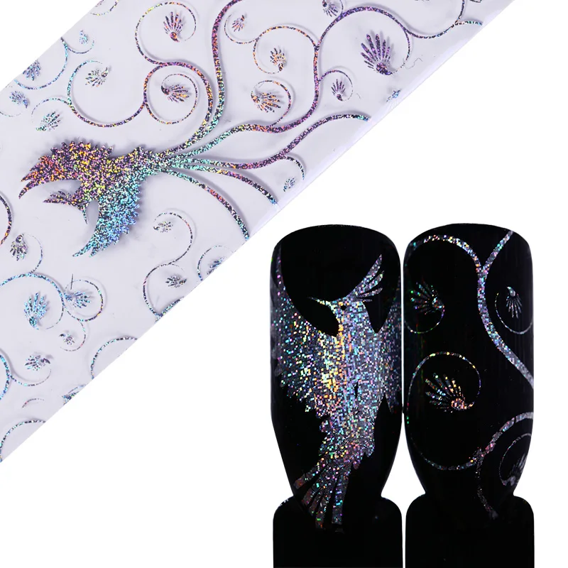 

4*100cm Holographic Phoenix Starry Nail Foil Laser Elegant Manicure Foil Nail Art Transfer Sticker UV Gel Polish Decoration