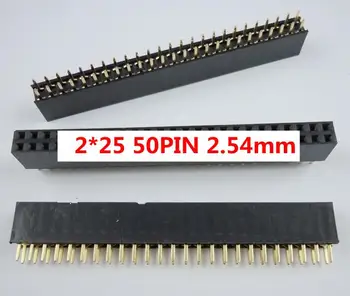 

100Pcs Per Lot 2.54mm 2x25 Pin 50 Pin Female Double Row Straight Pin Header Strip