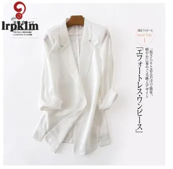 

2019 summer new style women's blazer jacket Leisure famale jaket Blazer women's Long section Seven-quarter sleeve white WZ155