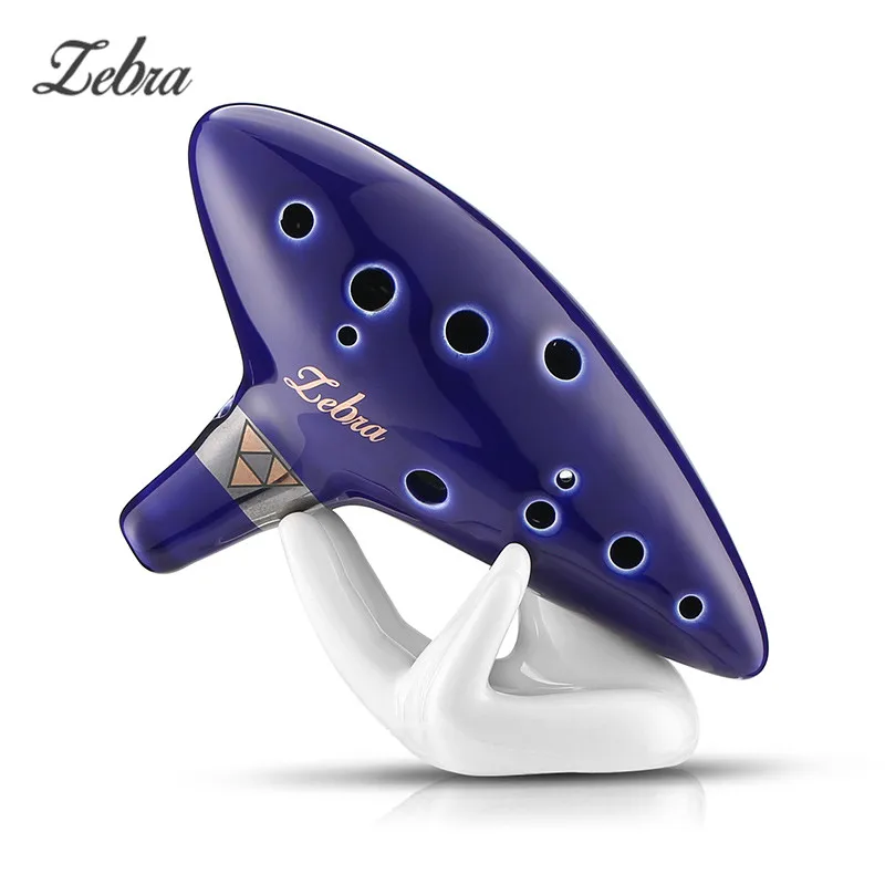 Zebra Ocarina Classical Blue 12Holes Ocarina Alto C Music Instrument