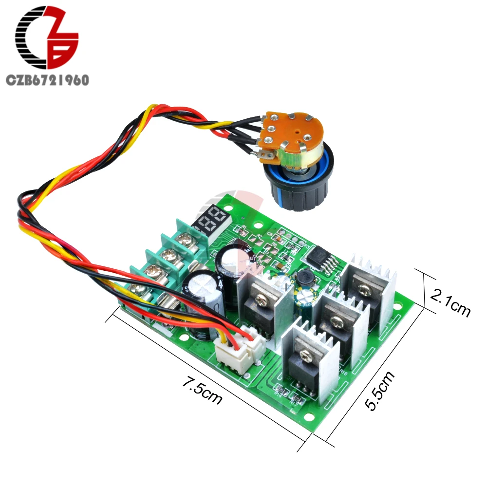 10 A PWM DC Moteur Vitesse Contrôleur DC 6V-30V Régulateur Réversible Interrupteur Bouton