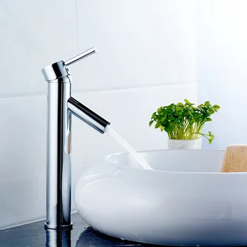 

Modern Deck Mount Single Handle Bathroom Basin Faucet Bathroom Chrome Brass Hot and Cold Water Mixer Tap Accessories