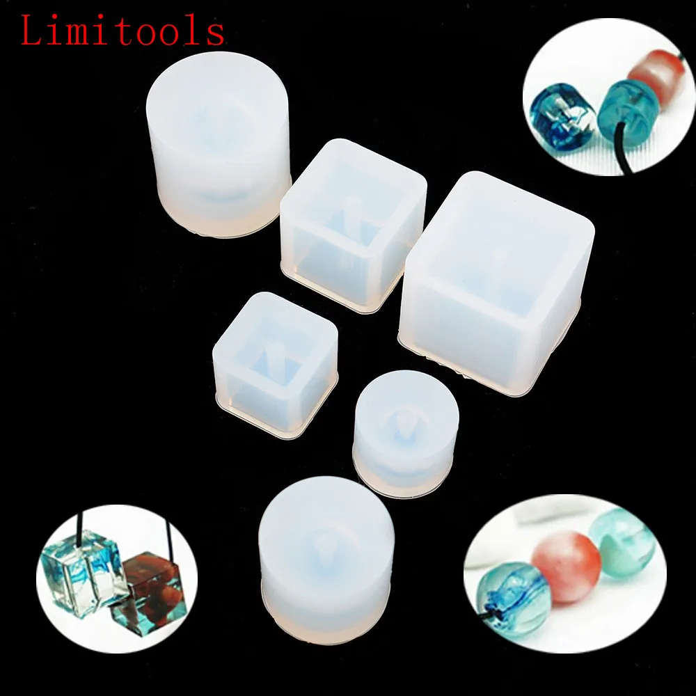 

DIY Silicone Mold Transparent Necklace Beads Pendant with Hanging Hole Making Fashion Jewelry Mould Cake Decorating Tools