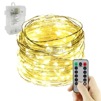 

1/2/4pcs 6AA Battery Powered 20M 200LED Flash LED Fairy String Lights Silver Wire Dimmable Christmas Garden Lights with Remote