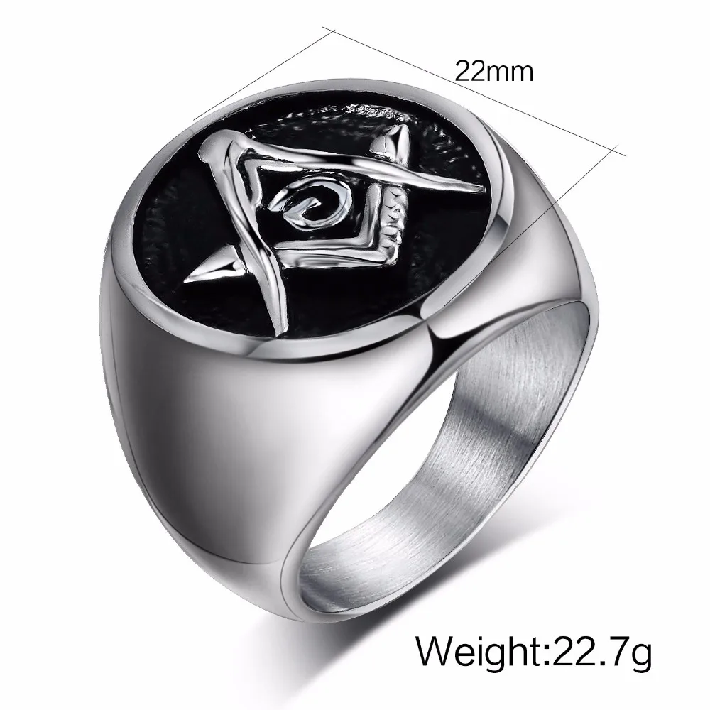 Масонское кольцо из нержавеющей стали 316L для мужчин, масонское кольцо с печаткой, кольцо с бесплатной печаткой, этническое крутое ювелирное изделие в стиле панк-рок для мужчин