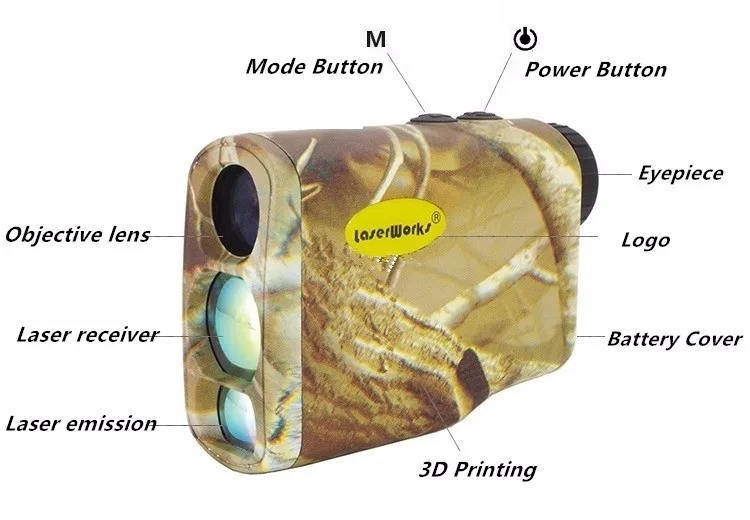 Камуфляжный лазерный дальномер 600 м, лазерный дальномер для охоты, гольфа, дальномер, измерение, монокуляр, лазерный дальномер, измеритель скорости