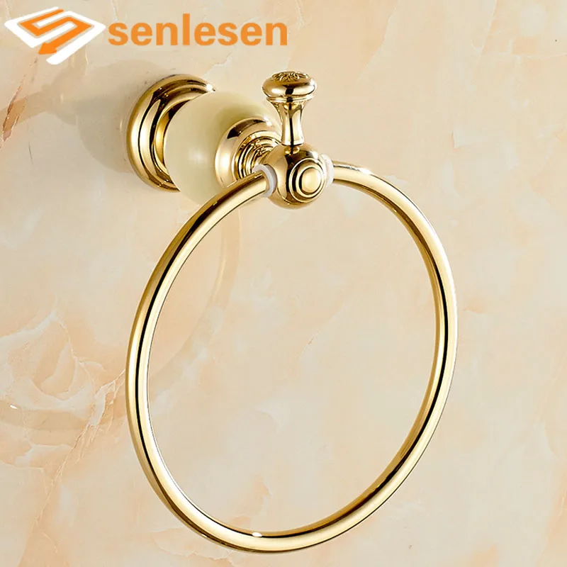 Wholesale And Retail Free Shipping Marble & Brass Bathroom Towel Rack Holder Gold Finish Solid Brass Towel Ring цена Wholesale And Retail Free Shipping Marble & Brass Bathroom Towel Rack Holder Gold Finish Solid Brass Towel Ring цены онлайн