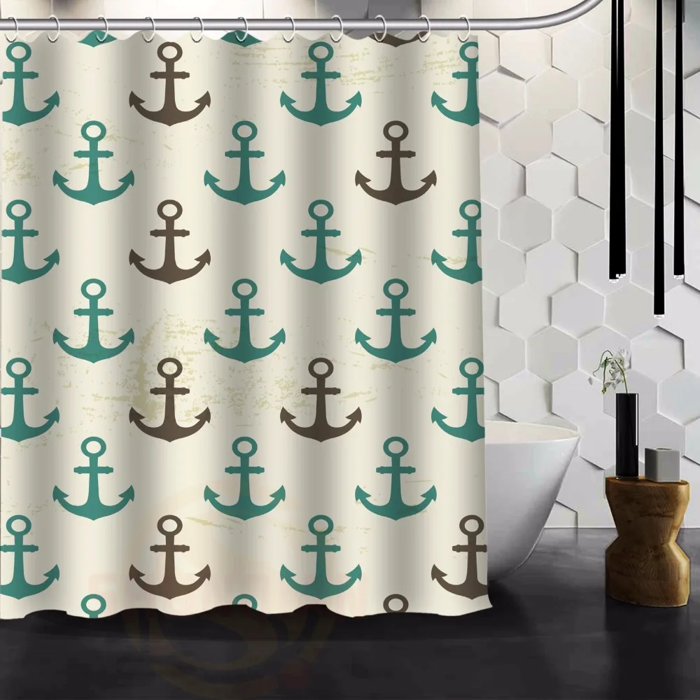 Nanaz Original Fabric Shower Curtain Custom Retro Seamless Pattern of