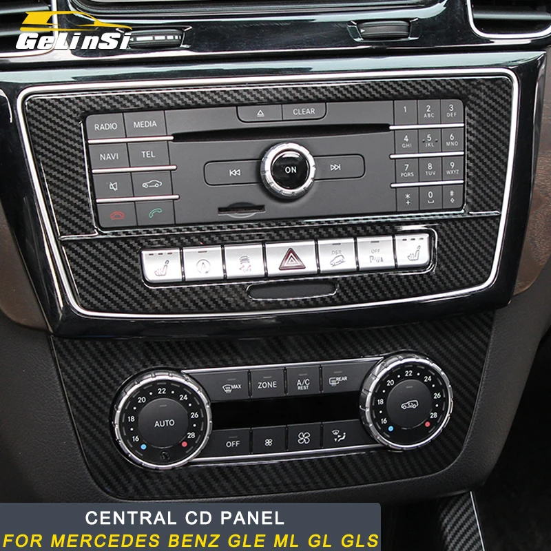 

Gelinsi For Mercedes Benz GLE ML GL GLS Central CD Panel Frame Central Control Trim Sticker Accessories car accessories Auto