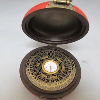 

Elaborate Chinese Collectible Hand Wood Big Compass painted with Dragon Phoenix Box
