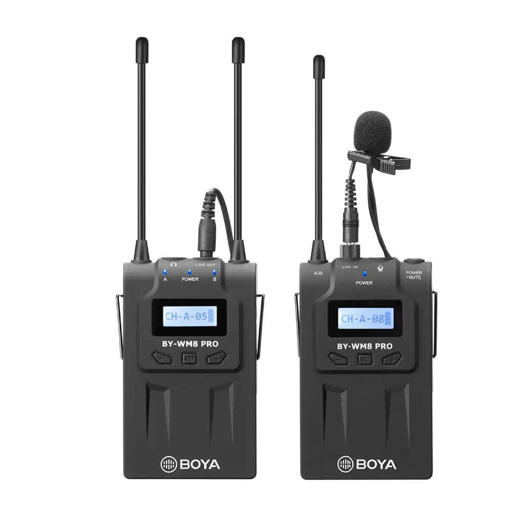 BOYA BY-WM8 Pro-K1 UHF двухканальная петличный Беспроводной микрофон Системы с ЖК-дисплей