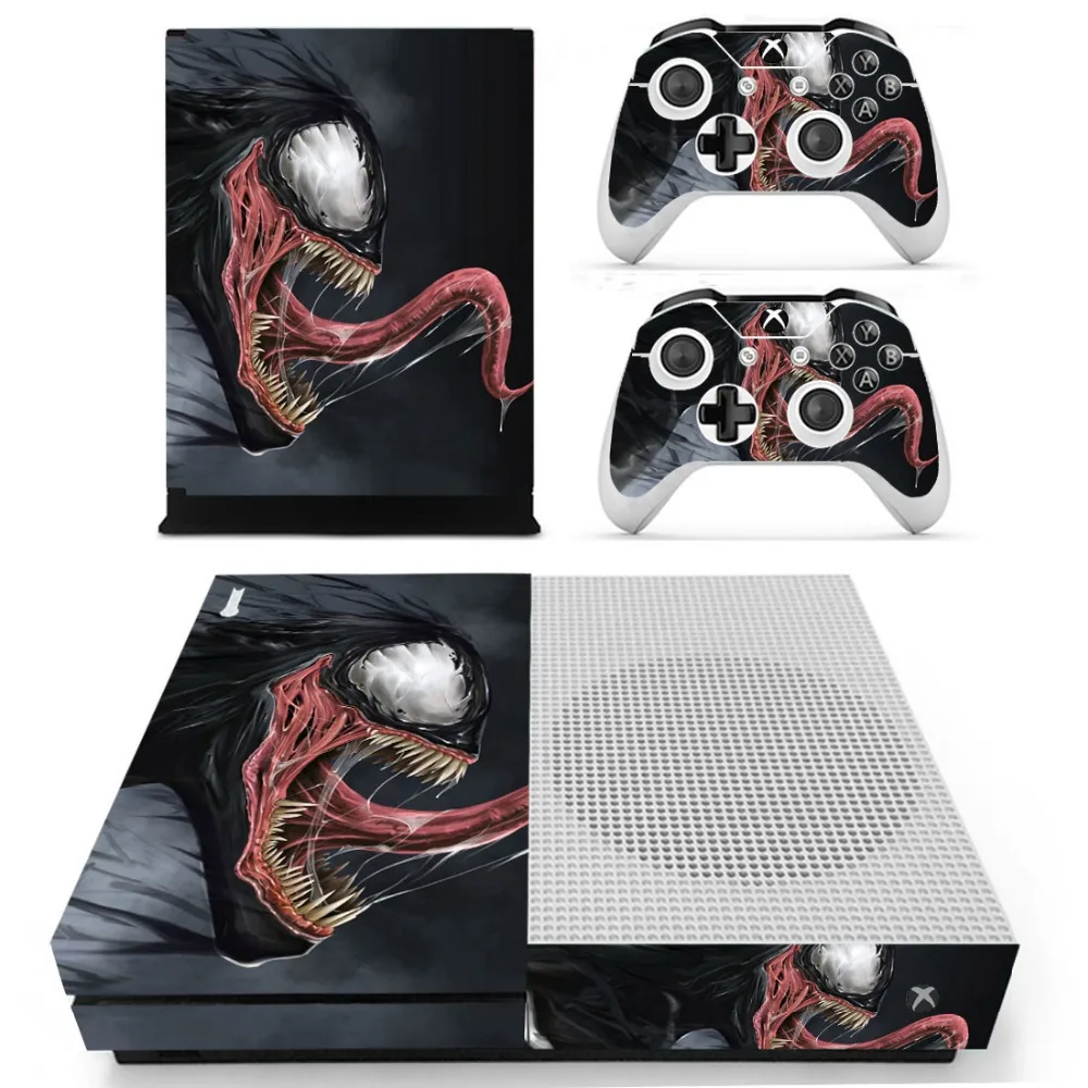 VENOM Vinly кожи стикеры наклейки для xbox One S консоли с двумя беспроводной контроллер кожи