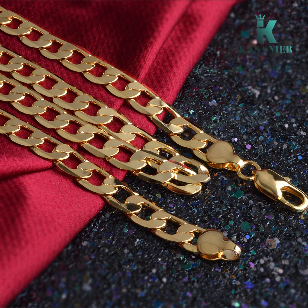 KASANIER 20 шт золотые мужские ювелирные изделия 6 мм ширина 18-30 дюймов мужское ожерелье подарок ожерелье для мужчин и женщин ювелирные изделия подарок