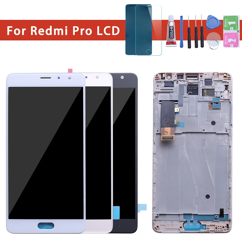 Pаспродажа AMOLED 5,5 Оригинальный ЖК дисплей для XIAOMI Redmi Pro дисплей сенсорный экран дигитайзер с рамкой Замена для Xiaomi Redmi Pro дисплей