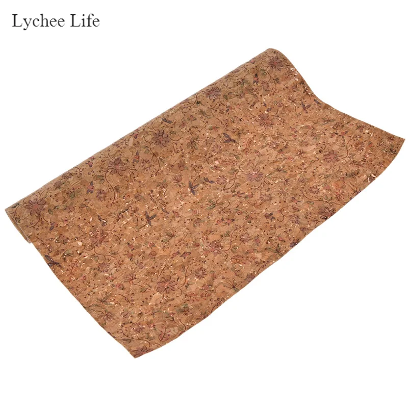 Lychee Life 42x30 см винтажный цветочный принт мягкая пробка из ткани, шитье ручной работы ткань для одежды лук сумки материалы для поделок DIY