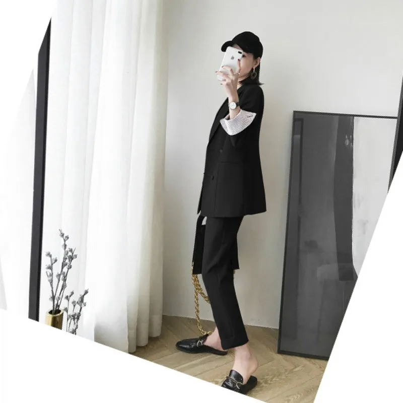 Women's suits 2019 new autumn Korean professional dress temperament large size long-sleeved suit casual trousers two-piece