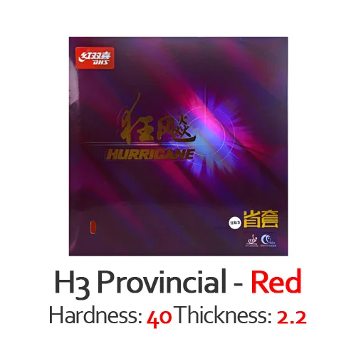 DHS Provincial Hurricane 3 Pro H3 резиновый Настольный теннис с губкой для пинг-понга - Цвет: Red H40 T2.2