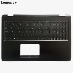 Новая клавиатура для ноутбука США для Asus Q553 Q553U Q553UB черная клавиатура с подсветкой с Palmrest верхняя крышка 90NB0AZ1-R31US0 0KN0-SR3US13