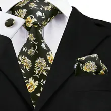 C-1239, черные мужские галстуки, галстук на шею, Hanky, запонки, набор для мужчин, рубашка, модные галстуки из шелковой ткани с фирменным галстуком Hi-Tie