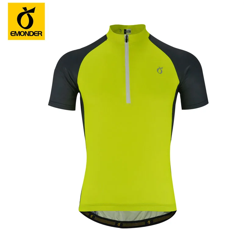 

EMONDER Solid Color Bicycle Short Sleeve T-shirt MTB Ropa Ciclismo Maillot Mountain Bike Cycling Jersey Fluorescent yellow