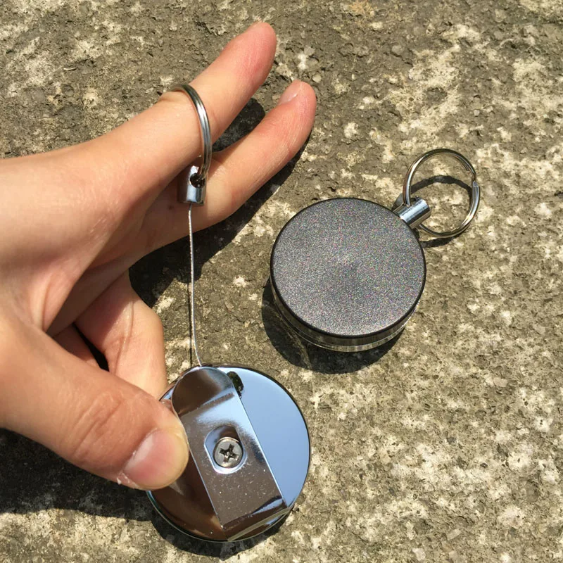 Outdoor Man Waist buckle Telescopic Wire Rope Key Burglar Keychain Tactical EDC Retractable Chain Return Anti-Lost key Ring | Украшения и