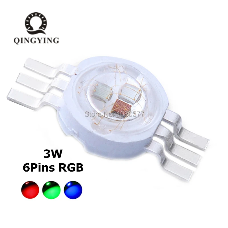 

2PCS High Power LED 3W RGB LED COB Light 3 W Lamp 6pins Full Color Red Green Blue For DIY LED Floodlight Spotli