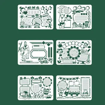

6pcs/set Kids Plastic Painting Theme Drawing Template Rulers Hand Craft DIY Stencils Decor Tools Stationery Children Gifts