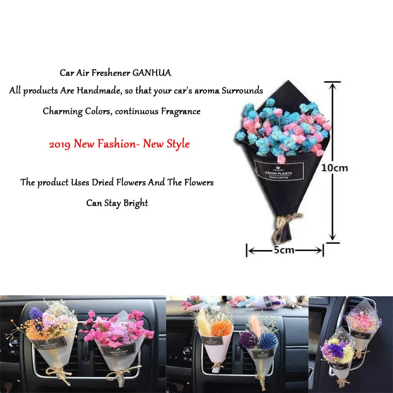 

Car Air Freshener Dry Flower Handing Bouquet Car Ornament Air Conditioning Air outlet Perfume Clip Fragrance Diffuser Car Perfume