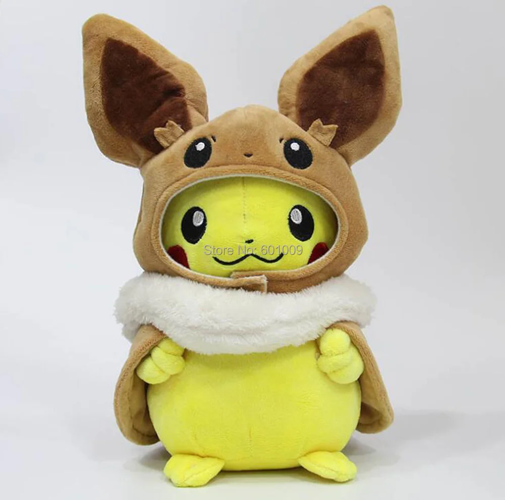 2 Стили Пикачу Косплей Eevee& Eevee косплей Пикачу 28 см Плюшевые игрушки куклы в розницу