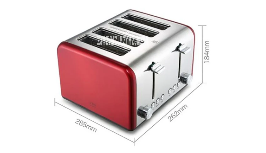 HT-6218 Household Automatic Electric Toaster Commercial 6-Gear Adjustment Bread Machine Multifunctional 4-Slice Bread Maker