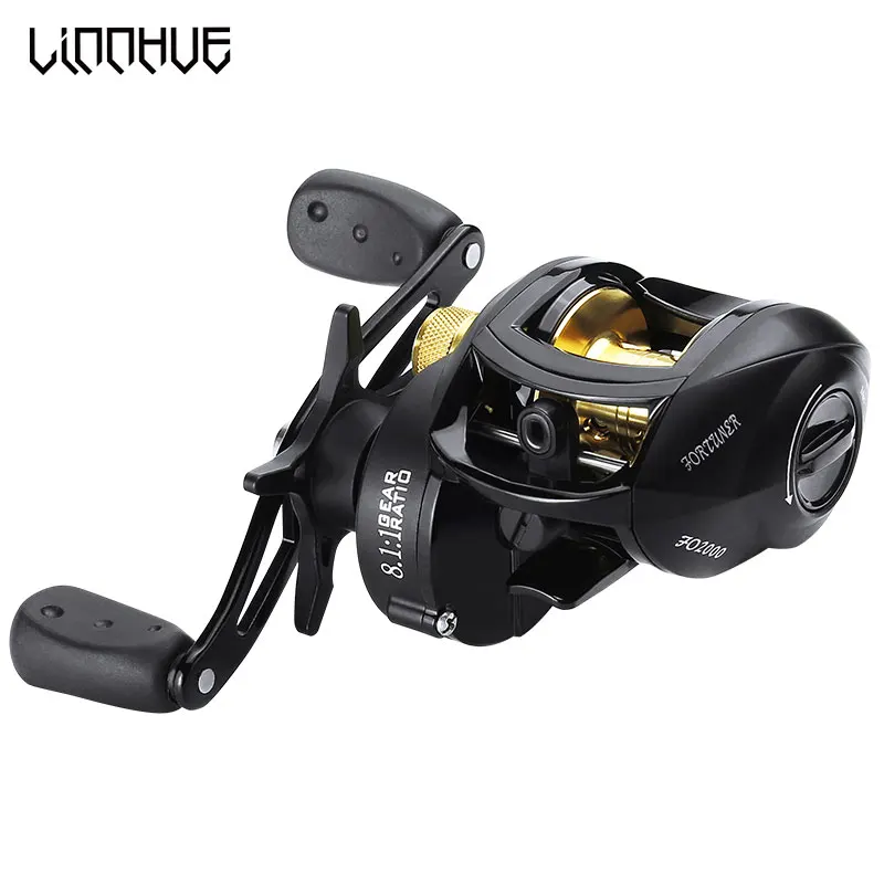 

LINNHUE FO2000 Metal Baitcasting Reel 8.1:1 High Speed Gear Ratio 8kg Drag 12+1BB Magnetic Brake System Ultralight Fishing Reel
