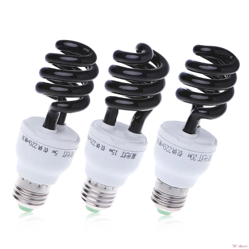 2018 E27 5/15/20W UV ультрафиолетовые люминесцентные черный светильник CFL Лампа 220V W
